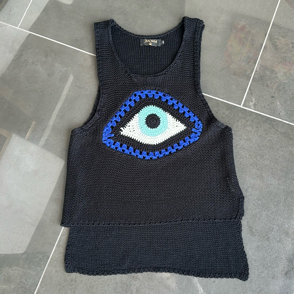 Evil eye knit top excellent condition